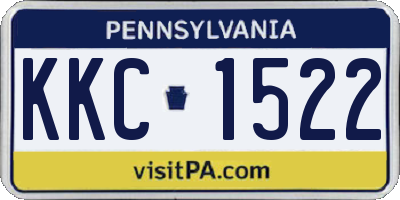 PA license plate KKC1522