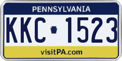 PA license plate KKC1523