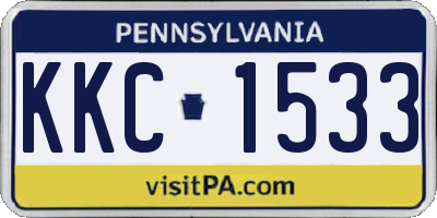 PA license plate KKC1533