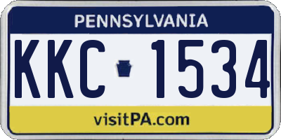 PA license plate KKC1534