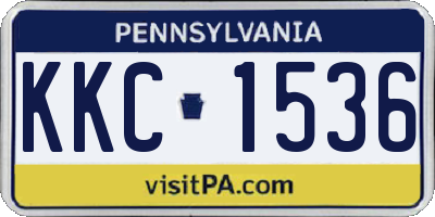 PA license plate KKC1536