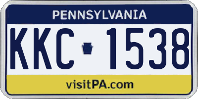 PA license plate KKC1538