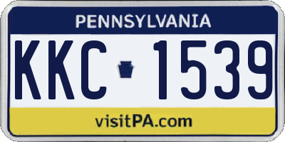 PA license plate KKC1539