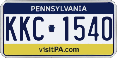 PA license plate KKC1540