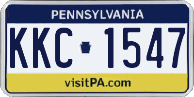PA license plate KKC1547