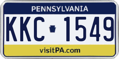 PA license plate KKC1549