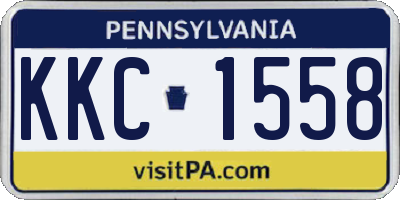 PA license plate KKC1558