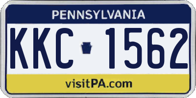 PA license plate KKC1562
