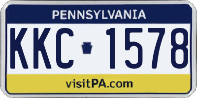 PA license plate KKC1578