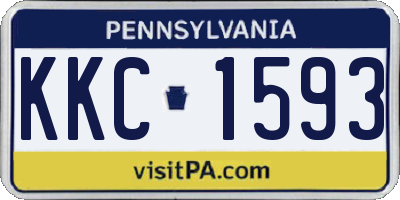 PA license plate KKC1593