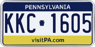 PA license plate KKC1605