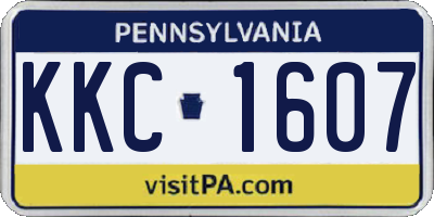 PA license plate KKC1607