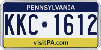 PA license plate KKC1612