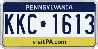 PA license plate KKC1613