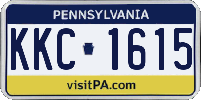 PA license plate KKC1615