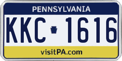 PA license plate KKC1616