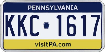 PA license plate KKC1617