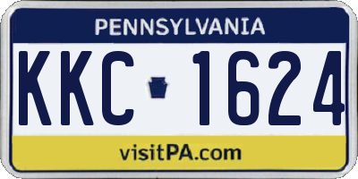 PA license plate KKC1624