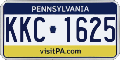 PA license plate KKC1625