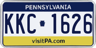 PA license plate KKC1626