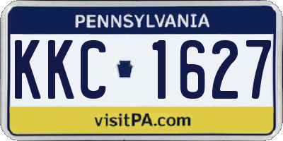PA license plate KKC1627
