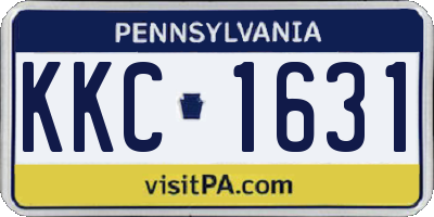 PA license plate KKC1631