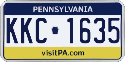 PA license plate KKC1635