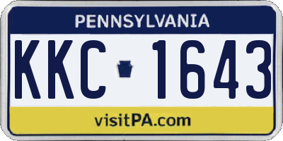 PA license plate KKC1643