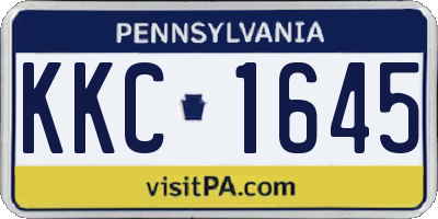 PA license plate KKC1645