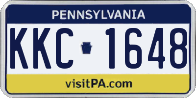 PA license plate KKC1648