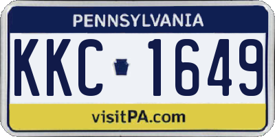 PA license plate KKC1649