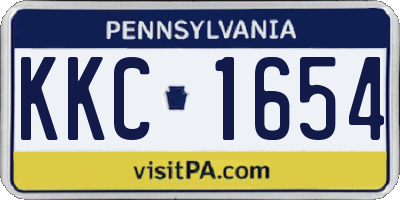PA license plate KKC1654