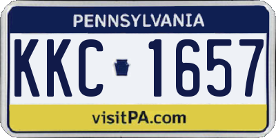 PA license plate KKC1657