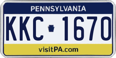 PA license plate KKC1670
