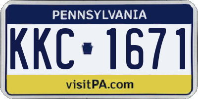 PA license plate KKC1671