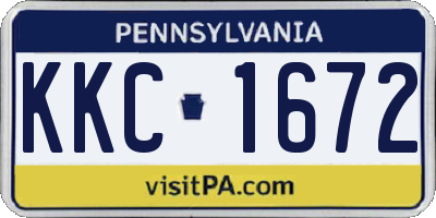 PA license plate KKC1672