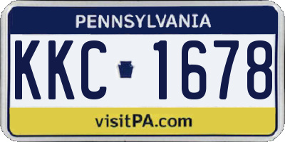 PA license plate KKC1678
