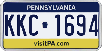 PA license plate KKC1694
