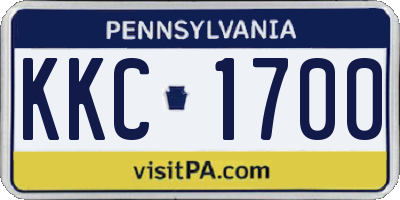 PA license plate KKC1700