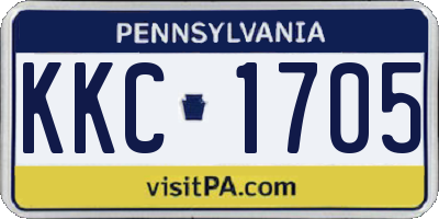 PA license plate KKC1705