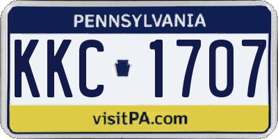 PA license plate KKC1707