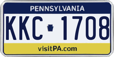PA license plate KKC1708