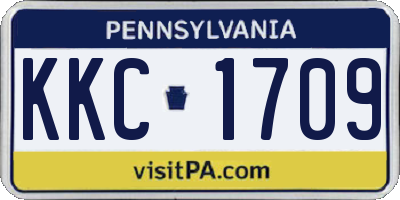 PA license plate KKC1709