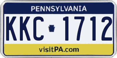 PA license plate KKC1712