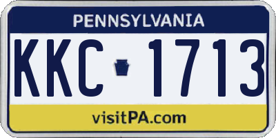 PA license plate KKC1713