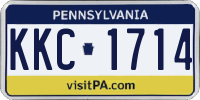 PA license plate KKC1714