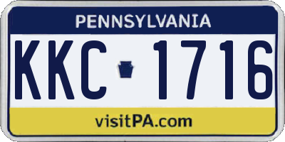 PA license plate KKC1716