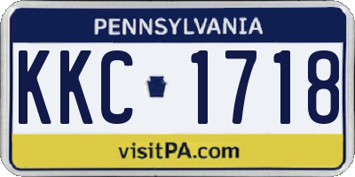 PA license plate KKC1718
