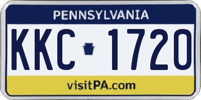 PA license plate KKC1720