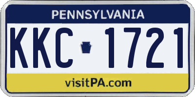 PA license plate KKC1721